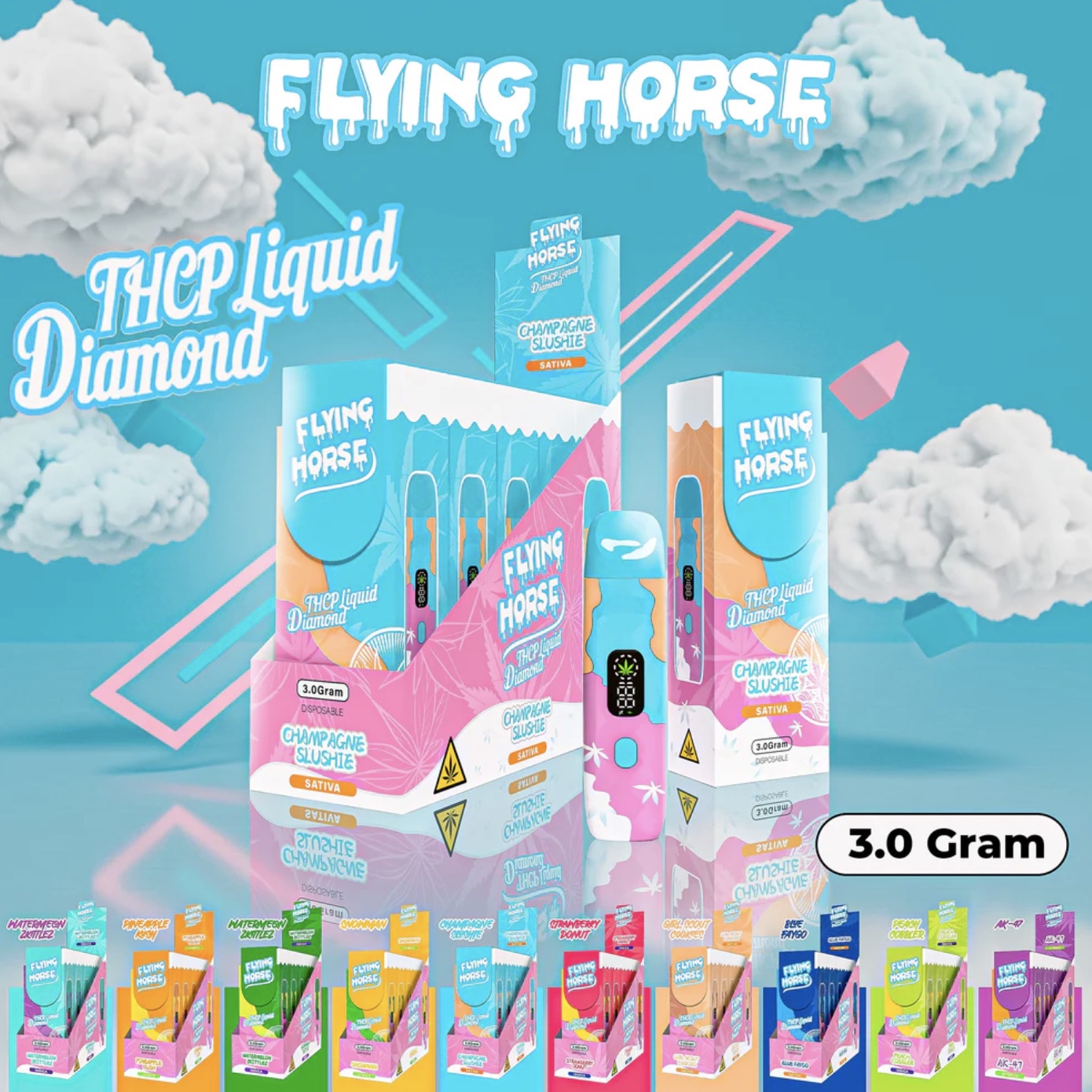 THCP LIQUID DIAMOND BLEND 3G, FLYING HORSE VAPE FLYING HORSE CARTS ,FLYING HORSE BRAND,FLYING HORSE 3G